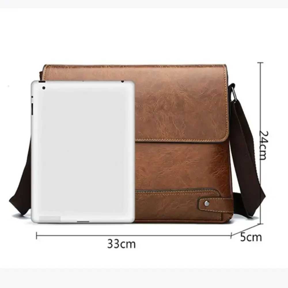 Briefcase For Men PU Leather Tote Bost Cmuting Laptop Shoder Executive Business Work Messenger Crossbody Side Designer Bag Y251011