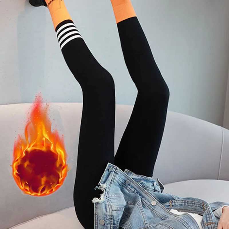 Autumn Winter High Waist Leggings for Women Four Stripe Design Slim Fit Thermal Pants Lifting Thermal Pants for Casual Wear J251030