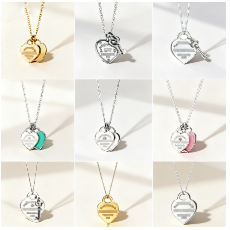 10A necklace designer necklace luxury jewelry designer jewelry heart necklace women metal diamonds letter charm necklace Extra long style gift very nice