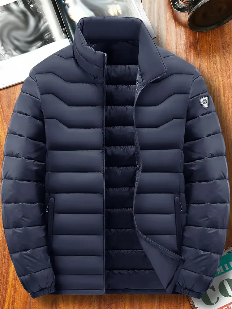 Men Puffer Jacket Thick Warm Winter Jackets Man Parka Casual Fashion Outwear Cotton Padded Coats Stand Colar Mens Clothing Top 251028