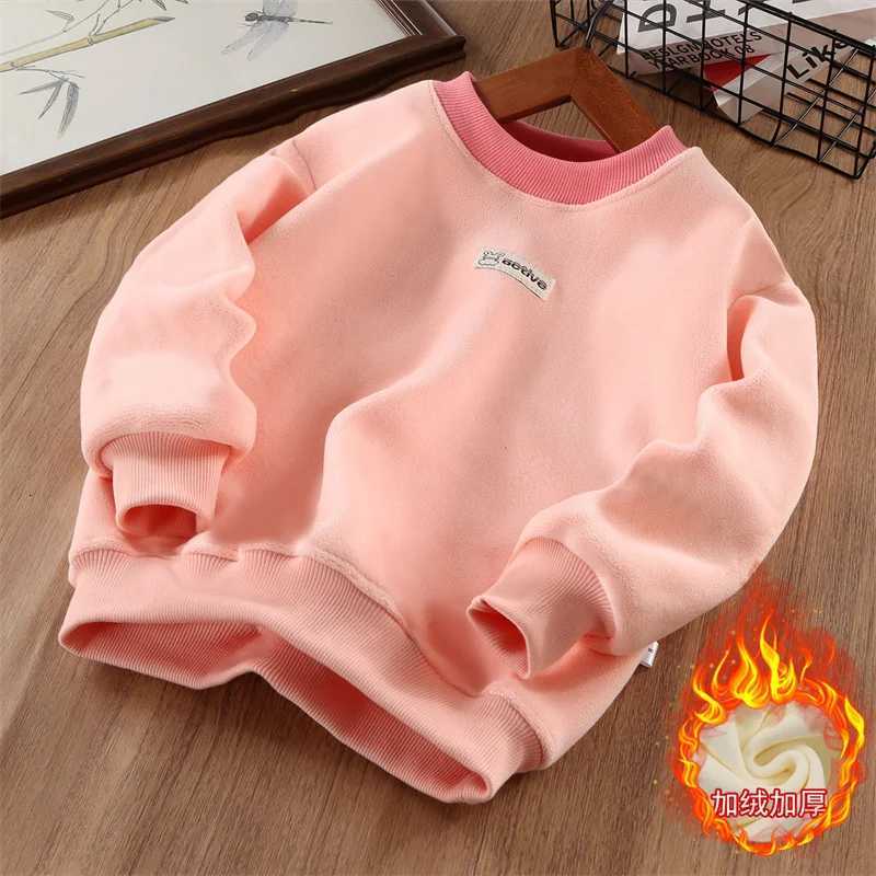 Winter Padded Sweatshirt Kids Thickened Pullover Boys Girls LongSleeved Warm Fashion Top New Childrens Casual CrewNeck CoatT251030