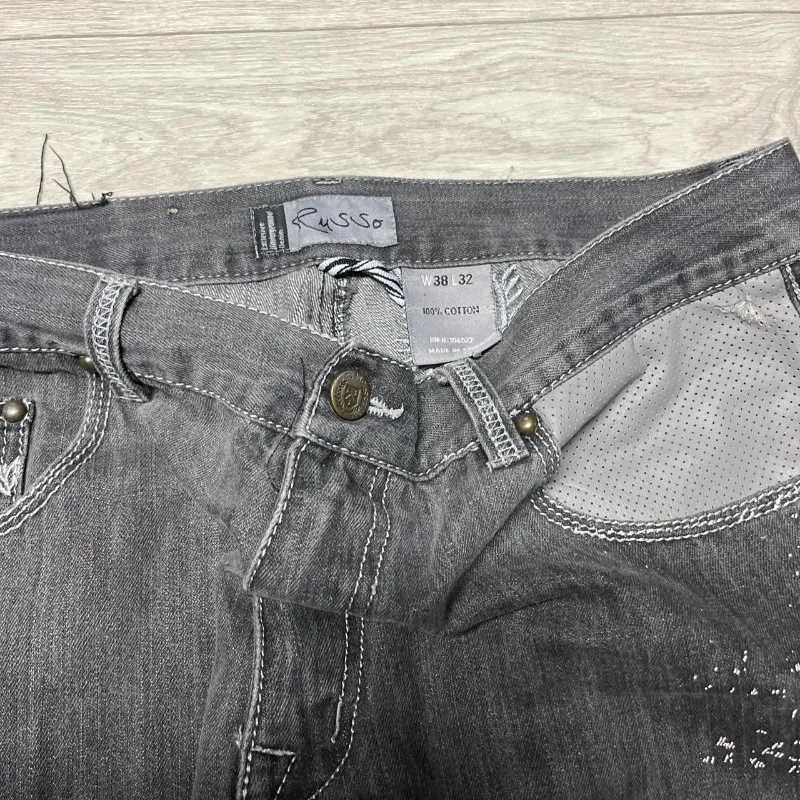 Y2K Street Clothing New Fashion Embroidered Baggy Jeans Men Gothic Harajuku Pop Vinyage Casual Straight Wideleg Denim Trousers J251030