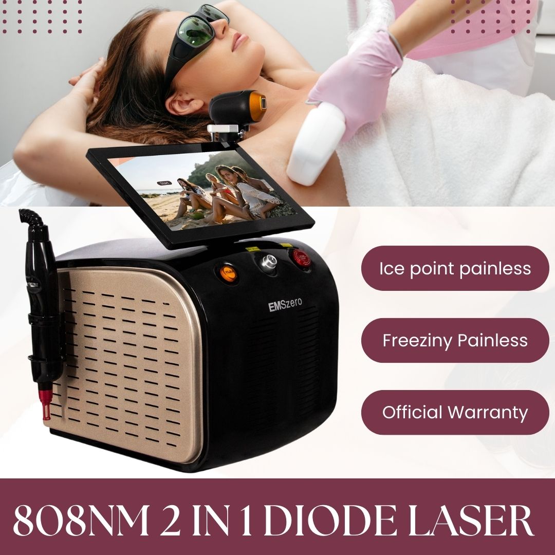 Upgraded Diode Laser Hair Removal Picosecond 2 in 1 Machine New Upgrade Remove Tattoo Pigment Permanent Hair Removal Ultra High Energy
