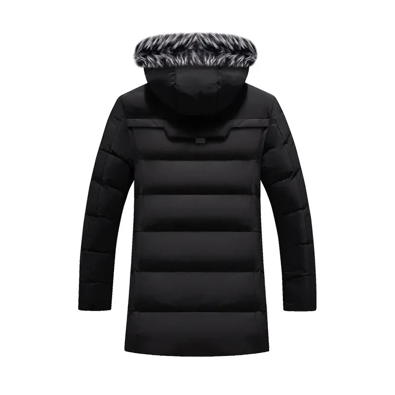 Male Solid Cotton Outwear Coats Mens Thick Fleece Winter Jacket Fashion Fur Hooded Warm Cooton Parka Windbreaker Plus Size 6XL 251028