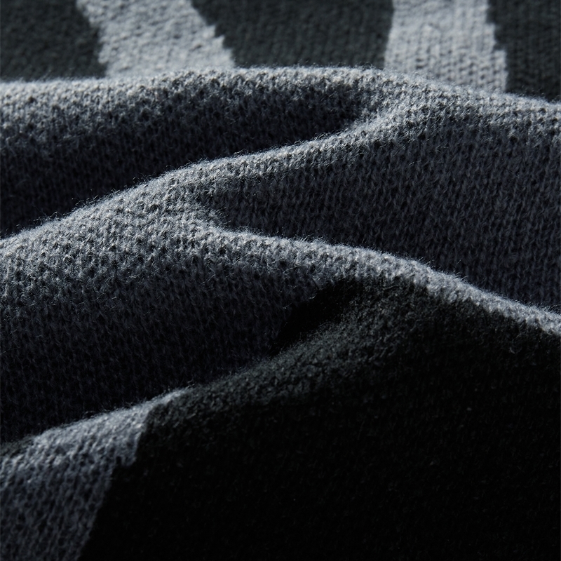 Autumn Winter Irregular Jacquard Pattern Pullover Sweater Casual Round Neck Contrast Color Knitted Mens y251010