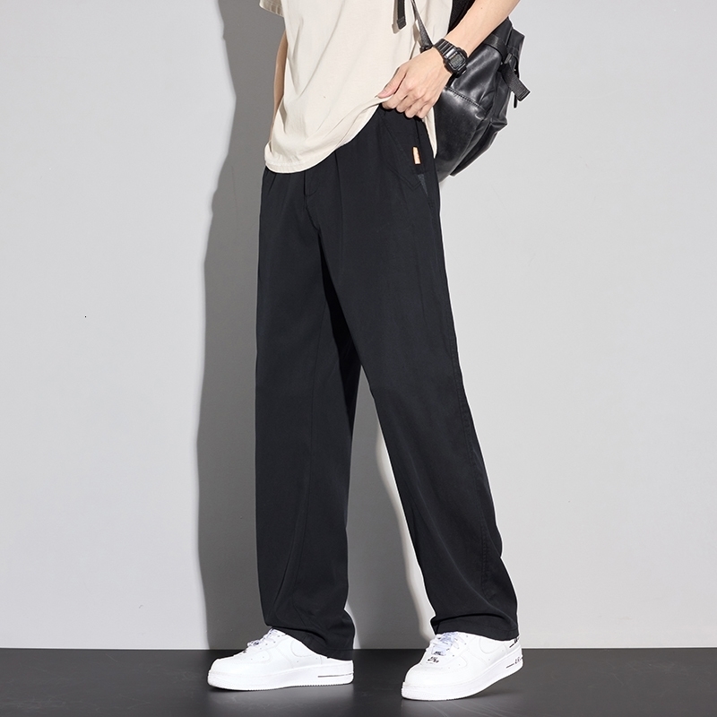 2025 Summer Thin Mens Soft Lyocell Casual Pants Breathable Fashion Solid Color Simple Male Trousers Clothing 251010
