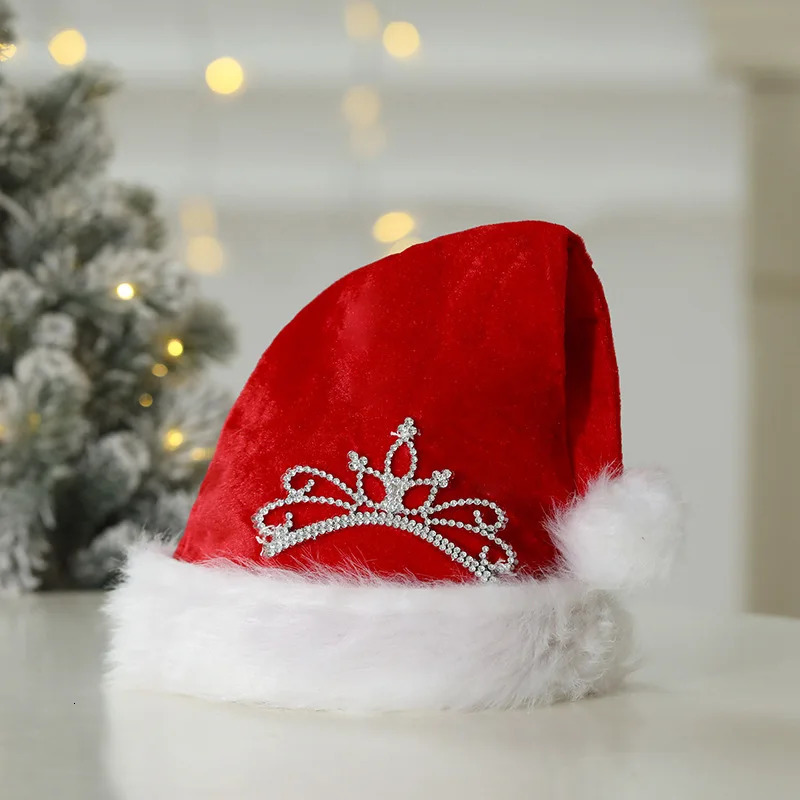 Pink Crown Christmas Hat For Holiday Dressing Up As An Adult Christmas Plush Hat 251024