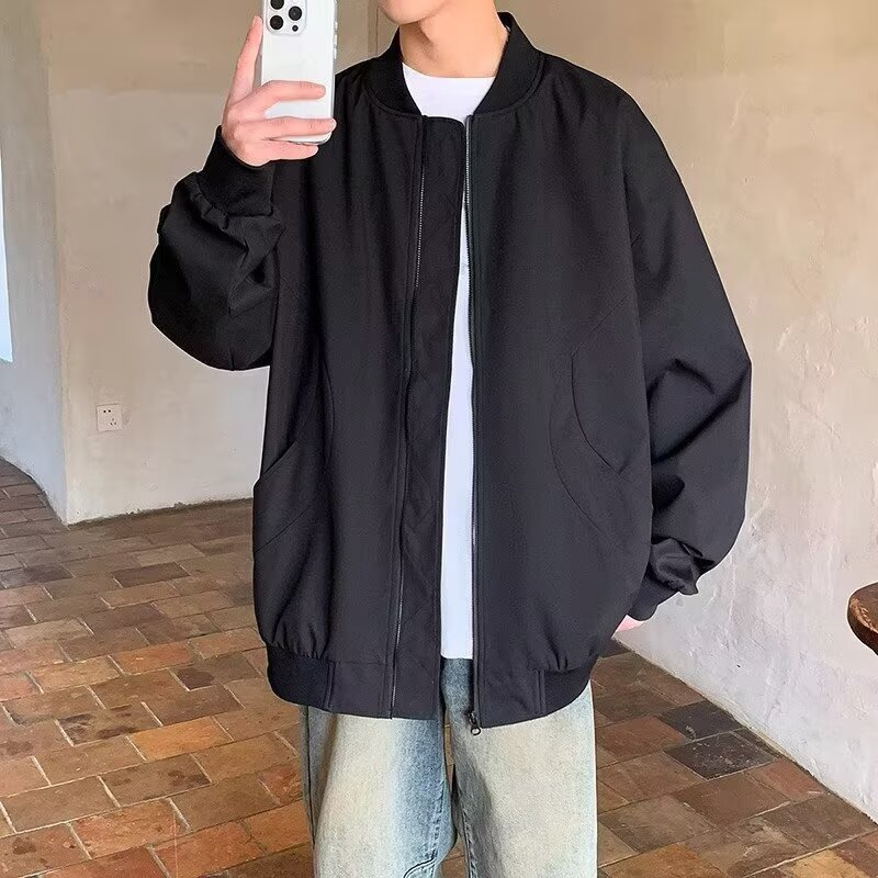 Designer Coat American Style Cool Baseball Collar Workwear Jacket Men Spring Autumn 2025 New Trendy Loose Casual Bomber Jacket