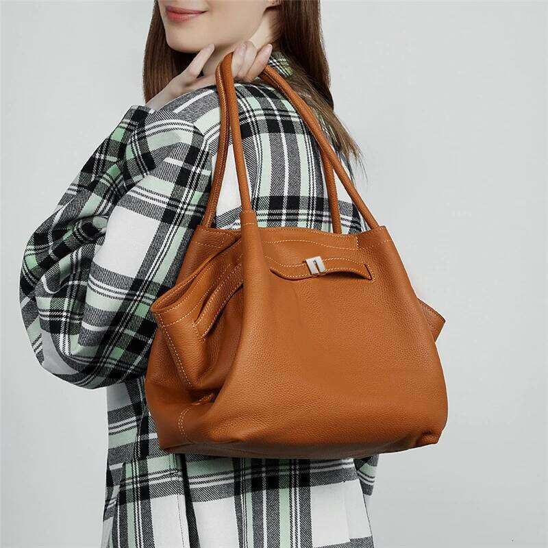 Designer bag 52 Burminsa Real 100% Genuine Leather Tote For Women 2025 Designer Underarm Shoulder Bags Big Shopping Ladies Handbags