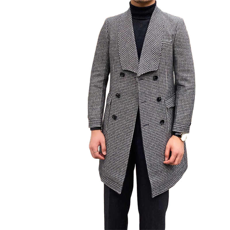 Elegant Men Overcoat 1 Piece Double Breasted Shawl Lapel Long Jacket Casual Business Outdoor Warm Customized trajes para hombre