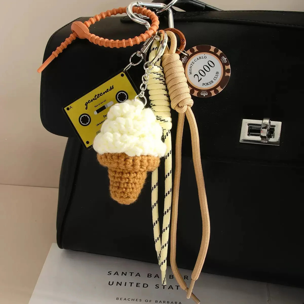 new product summer roast duck puppy Croissant Pendant love heart Backpack accessories Key Chain 251030