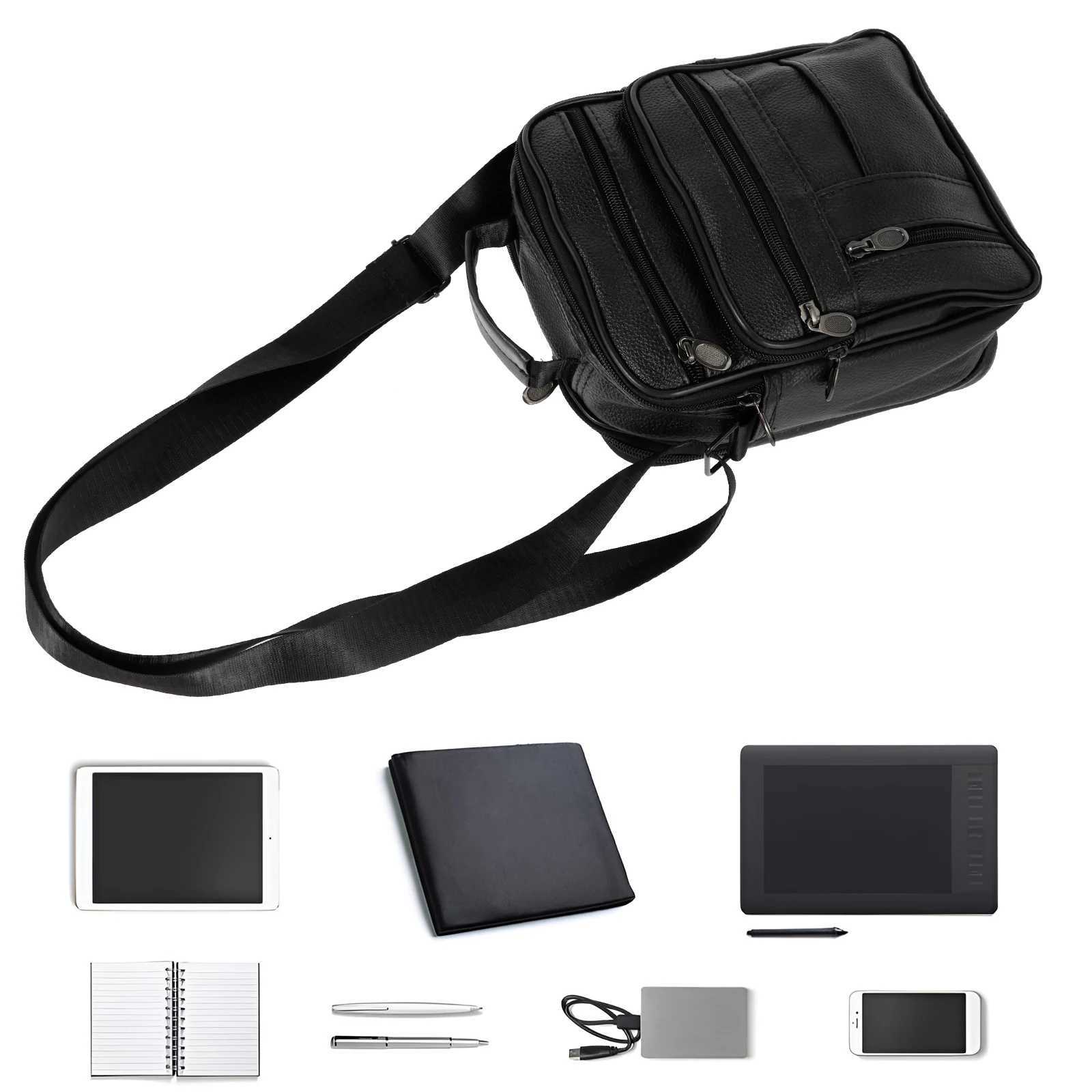 Mens Shoder Bag PU Leather Fi Handbags Adjustable Shoder Strap Mens Ch Bag Casual Off Travel Crossbody Bag Y251011