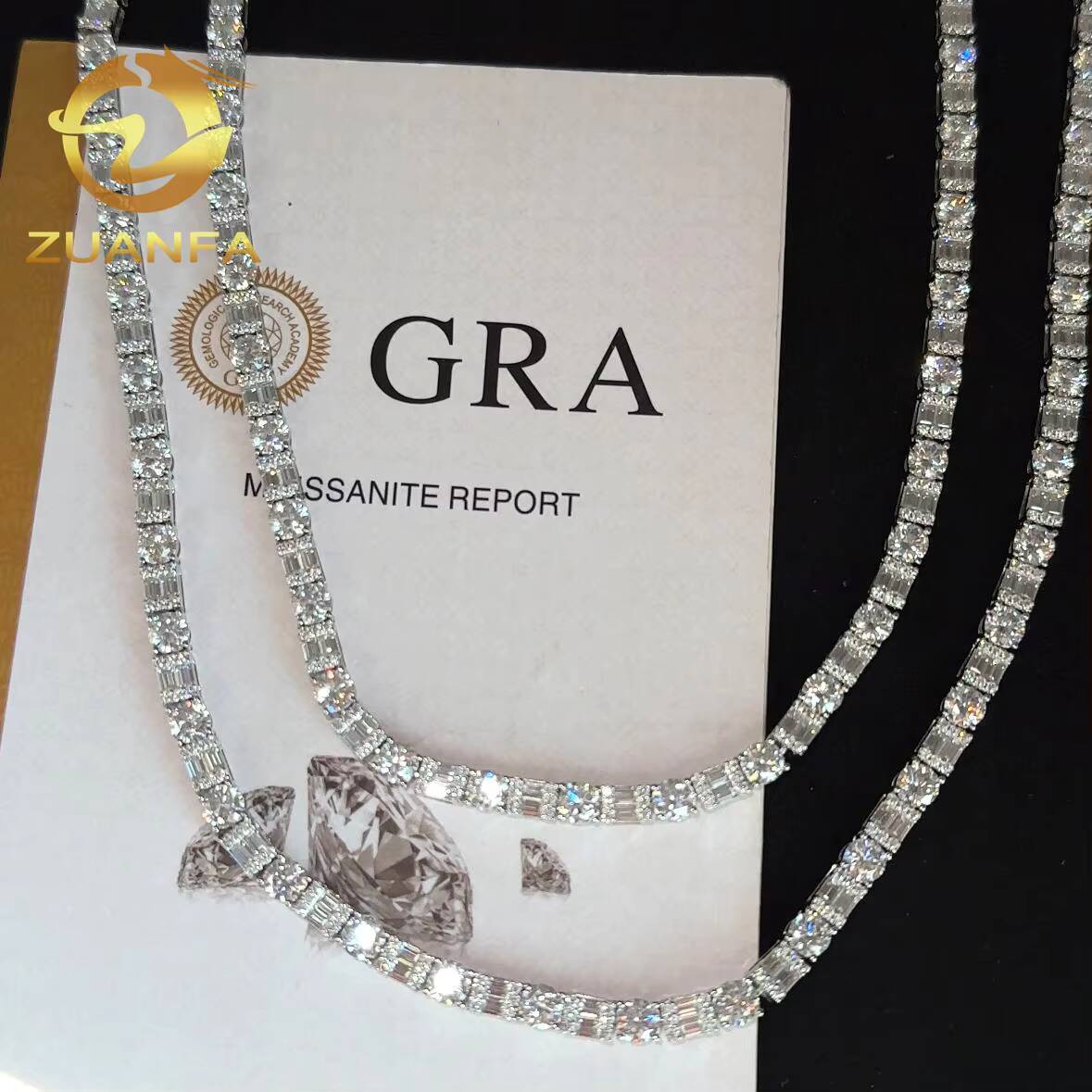 Pass Diamond Tetser 5mm 925 Silver Moissanite Tennis Chain Fashion Hip Hop Jewelry Iced Out Tennis Necklace