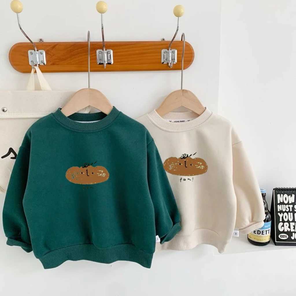 Green Sweatshirts Long Sleeve Tops For Boys 06Years Kids Fashion Casual Clothing Round Neck Pullovers Child Cute Simple HoodieT251030