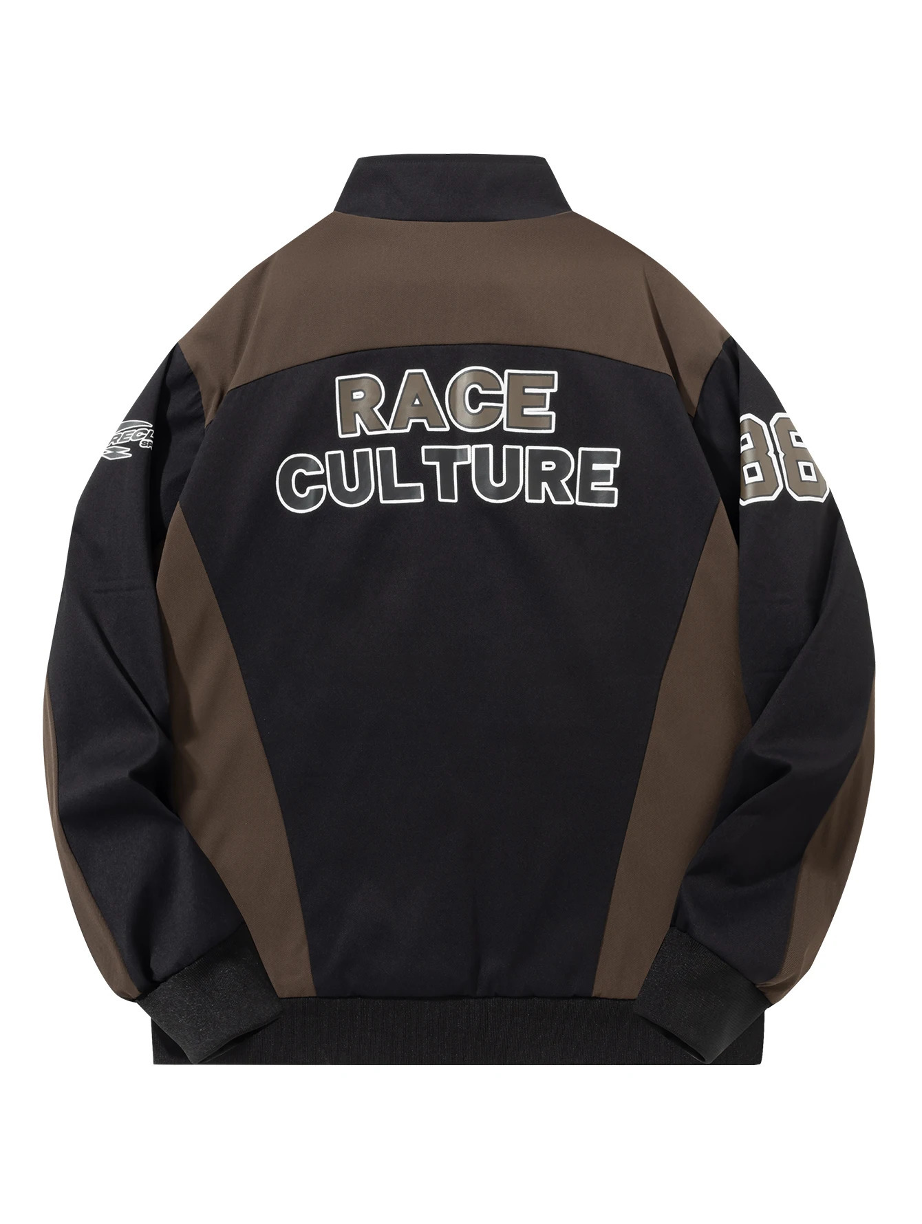 Street Edge Retro Sport Bomber Jacket RACE CULTURE 88 Graphic Color Block Mens Coat 251023