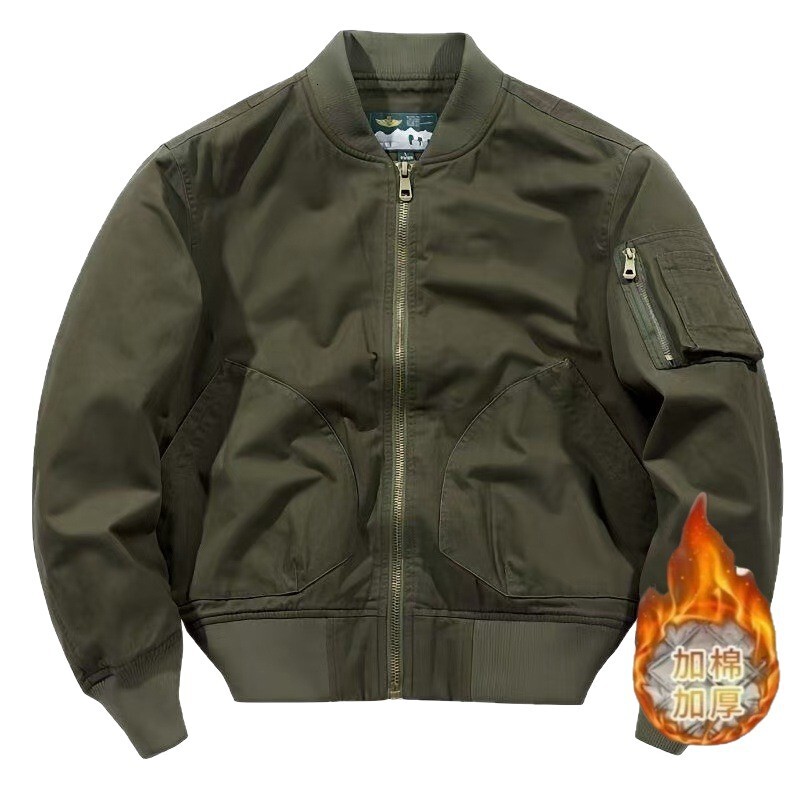 Designer Coat Spring And Autumn New Style Flight Jacket Versatile Trendy Brand Youth Solid Color Simple Top Workwear Jacket Cool Jacket