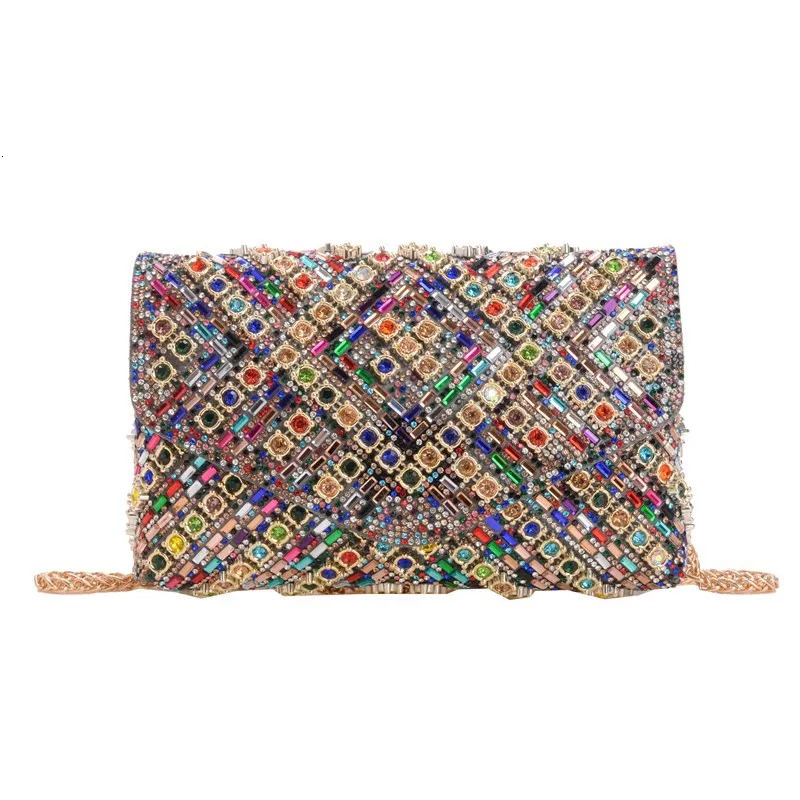 Rhinestone Evening Clutch Bag Diamond Women Banquet Party Wedding Fashion Messenger Purse Chain Small Shoulder Bag 251030