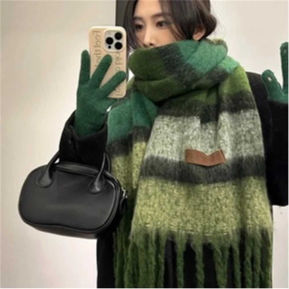 50X200cm Maillard Premium Atmosphere Scarf Womens Winter 2025 New Korean Version Versatile Thickened Mohair Scarf WarmW251030