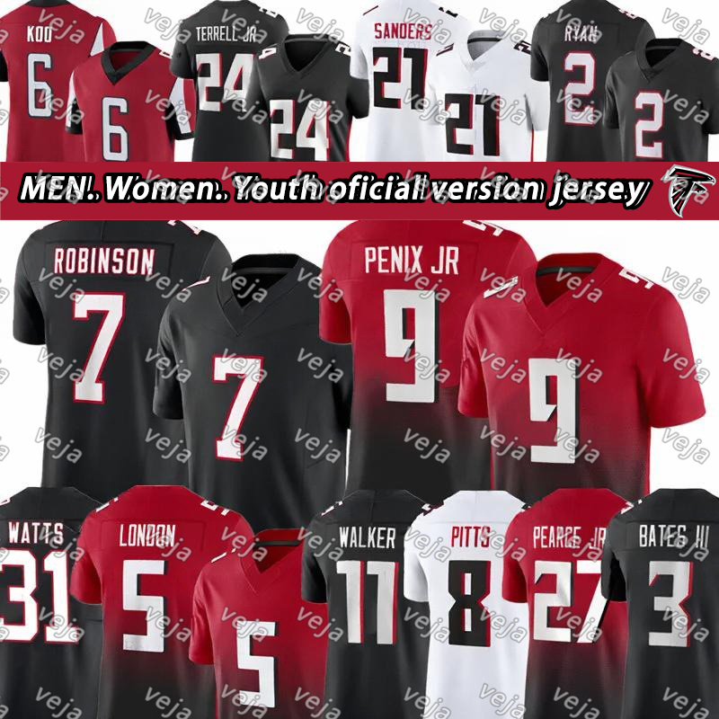 Bijan Robinson Jalon Walker Michael Penix Jr Football Jersey Drake London Kyle Pitts James Pearce Michael Vick Younghoe Koo Jessie Bates Darnell Mooney Kirk Cousins