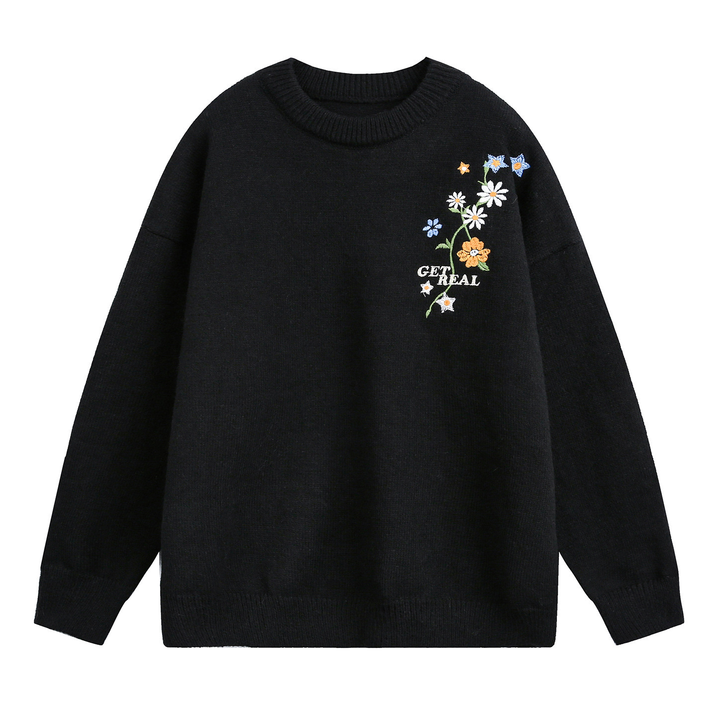 Textured Floral Embroidery Sweater Designer Sweater For Men New Loose Pullover Knitwear For Autumn And Winter Thickened Warm Sweater Jacket