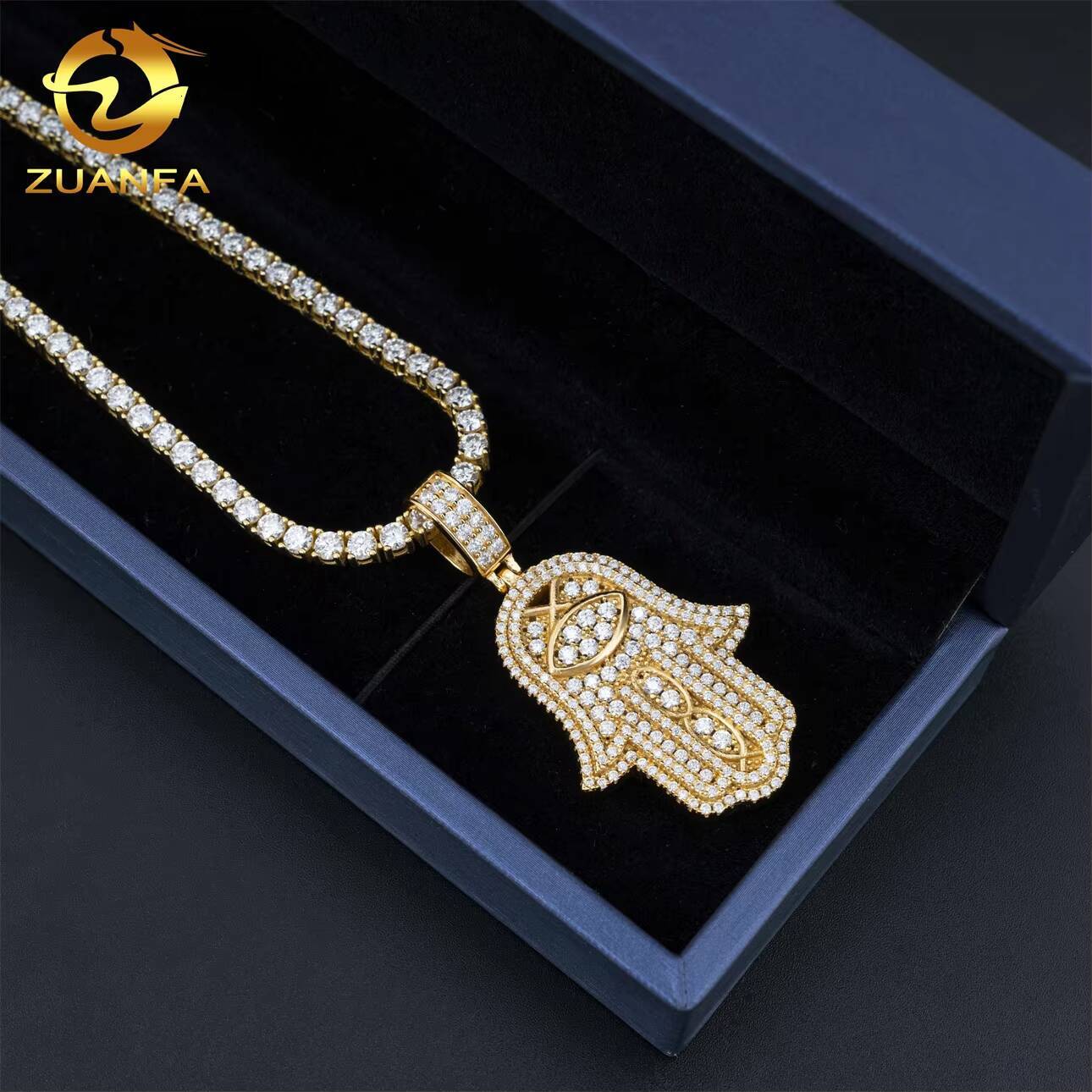 Custom D Color VVS Moissanite Diamond Pendant Fine Hip Hop Jewelry in Sterling Silver 925 Iced Pendants Charms