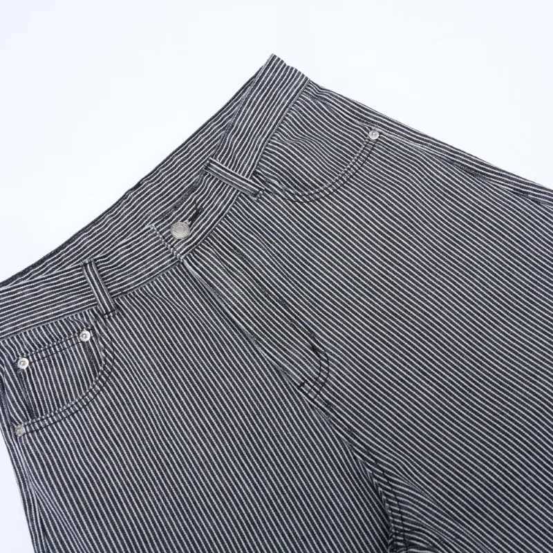Autumn American Retro College Style Mens Striped Jeans Fashionable Loose Scimitar Wideleg Pants Neutral Couple Baggy Trousers J251030