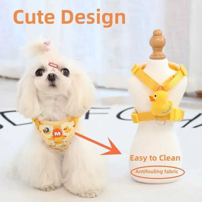 Small Dog Harness and Leash Set FourPoint Adjustable Soft Mesh Dog Vest Harness and Quickly Release Buckle 5Ft Nylon Dog Leash J251129