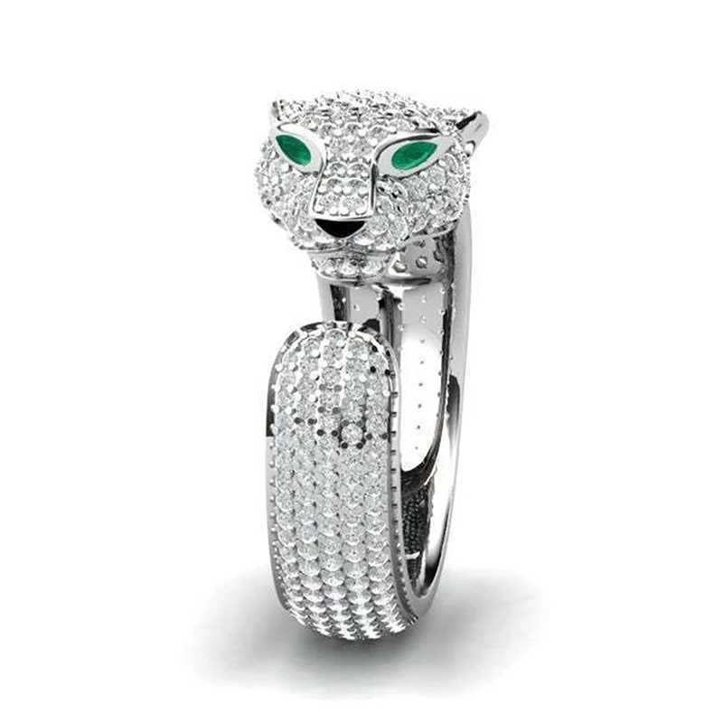 Fashion Punk Leopard Ring Opening Unisex Ring Creative Party Jewelry GiftsW251030