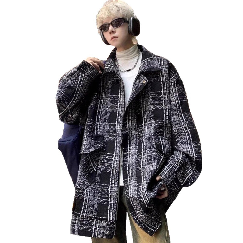 Xiaoxiang Style Plaid Jacket For Designer Coat Men Autumn And Winter 2025 New Houndstooth Large Pocket Loose Casual Versatile Jacket