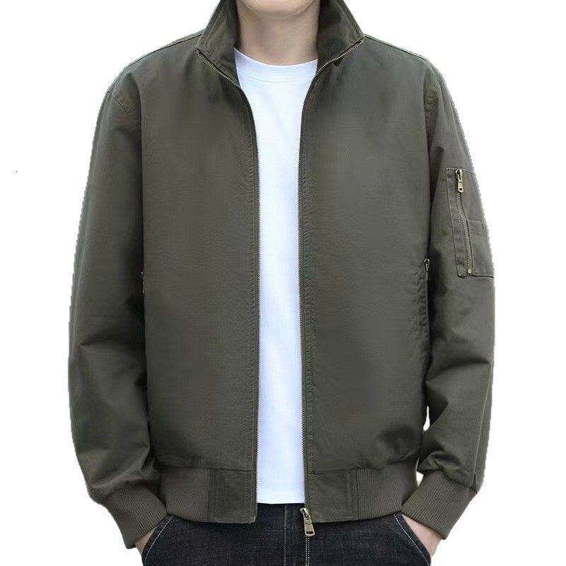 Spring And Autumn New Workwear Jacket Men's Pure Cotton Jacket Loose Large Size American Designer Coat Pilot Lapel Casual Jacket