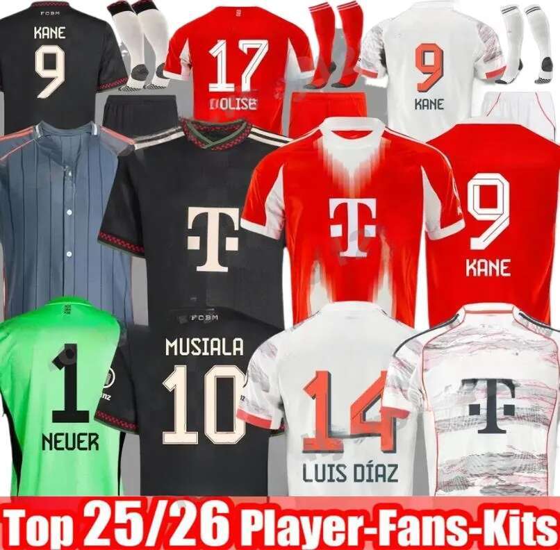 KANE soccer jerseys SANE 2025 2026 football shirt 25 26 MUSIALA GORETZKA GNABRY S mUNIch camisa de futebol men kids kits KIMMICH fans player version pre match