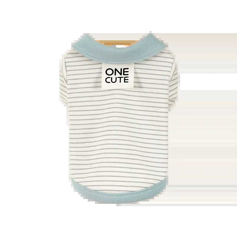 Summer Striped Pet Shirt Cotton Breathable Casual Fashion Vest Comfortable Dog Soft White Blue Collar C251030