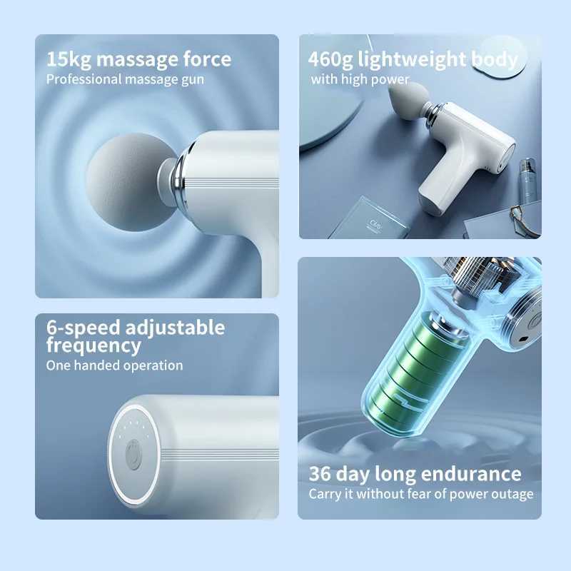 Vibration Massage Gun Rechargeable Wireless Muscle Relaxation Massager Mini Professional Fitness Portable Electric Fascia Gun J251030
