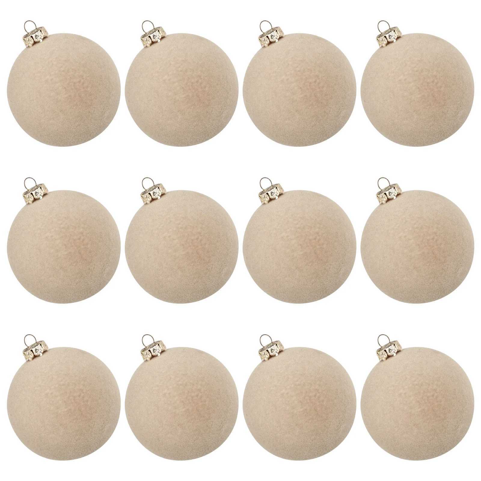 12pc Christmas Velvet Flocked Fibers Round Ball Ornament Creative DIY Christmas Ball Wreath and Christmas Tree Decoration C251030