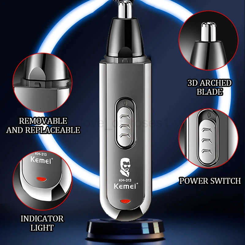 Kemei 3 IN 1 Eyebrows Trimmer Nose Trimmer Electric Replaceable Hair Remover Professional Ear Trimer Hair Shaver KM313 Z251030