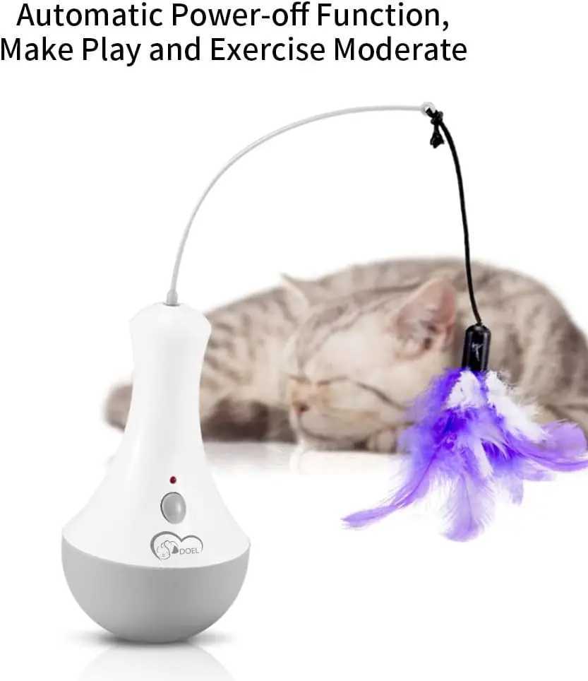 Cat Interactive Toys Funny Feather Kitten Teaser Indoor Play Automatic Toy Gift Cat Feather Toy S251029{category}
