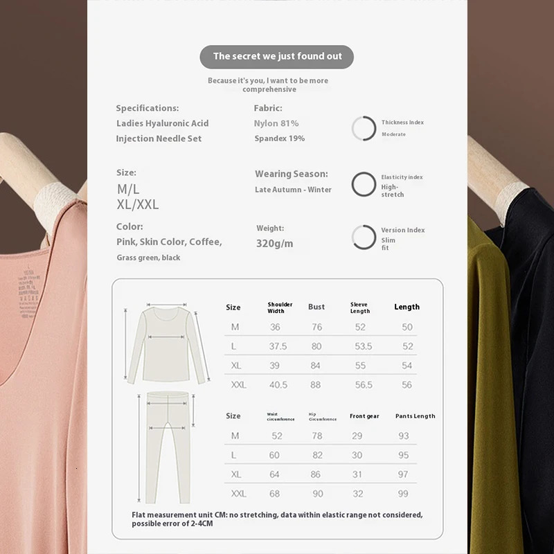 Women Warm Thermal Underwear Ultra Thin Traceless Long Sleeves Clothes High Elastic Set Black Tech Constant Temperature Lingerie 251030