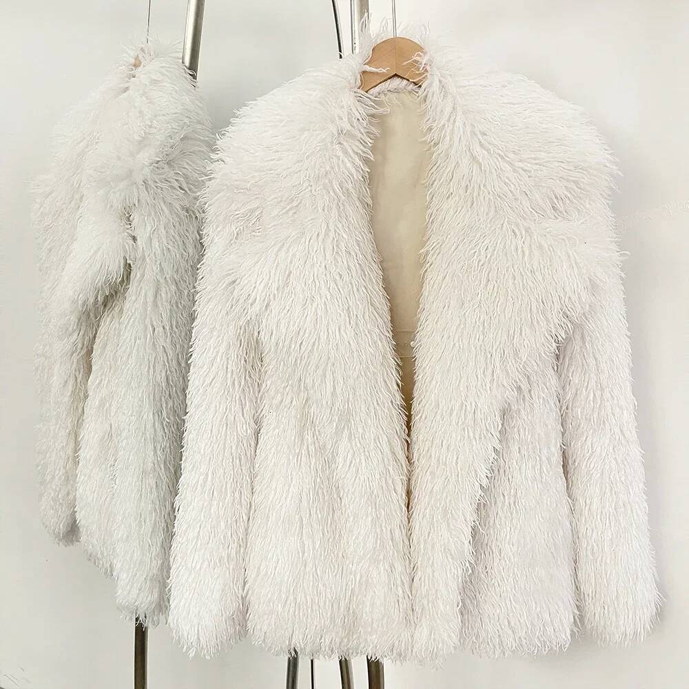 winter jacket women OFTBUY Fluffy Women Coat Eco-friendly New in Winter Long Sleeve Warm Faux Fur Jacket Female Office Lady Chic Outerwear