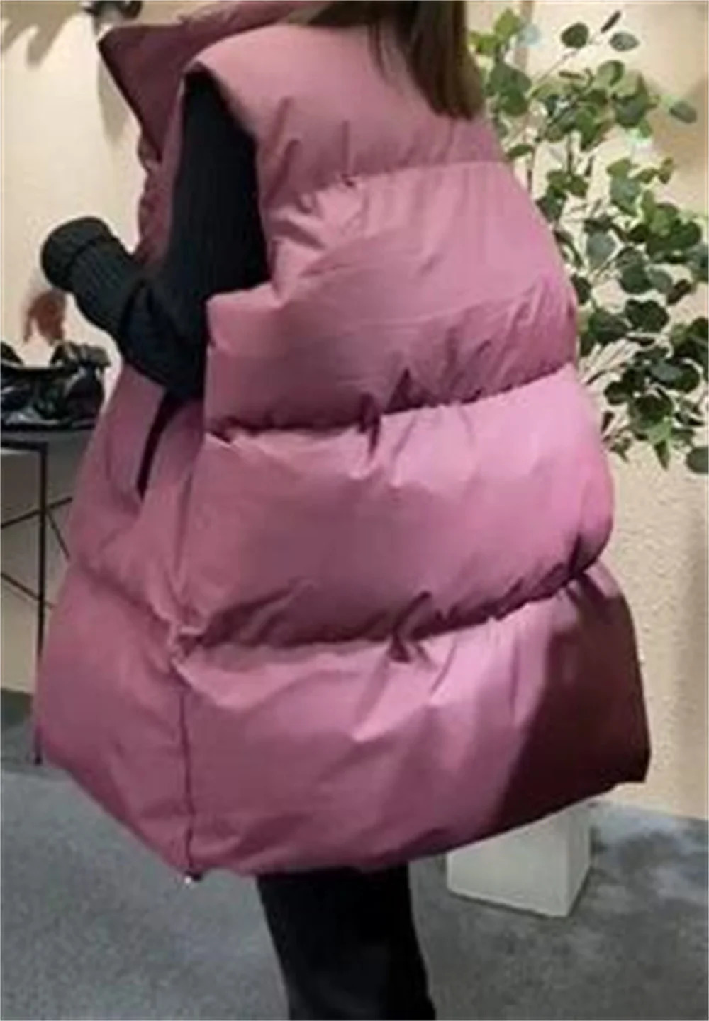 Korean Fashion 2025 Vest Jacket Women Winter Warm Waistcoats Ladies Stand Collar Down Coat Female Loose Oversize Outwears 251024