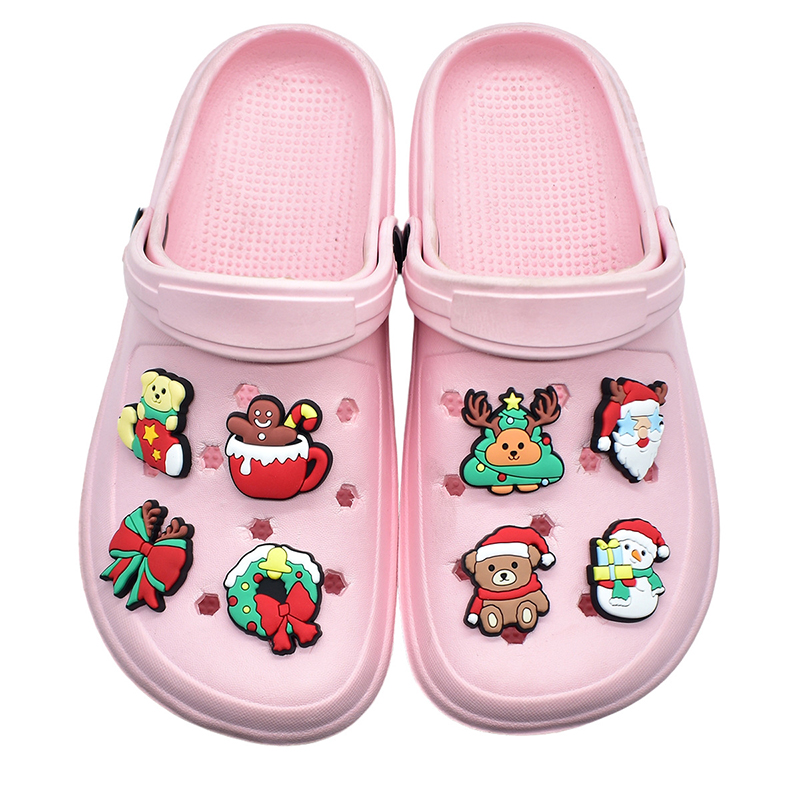 2026 New Christmas shoe charms cartoon holiday celebration series shoe flower buckle hole shoe decoration