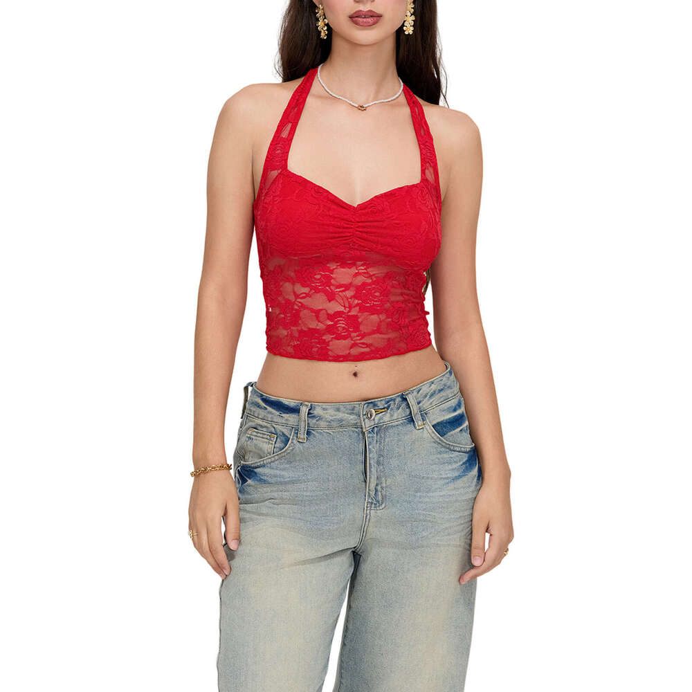 Lace Hollow Women's Camisole Sexy Going Out Vest Crop Top