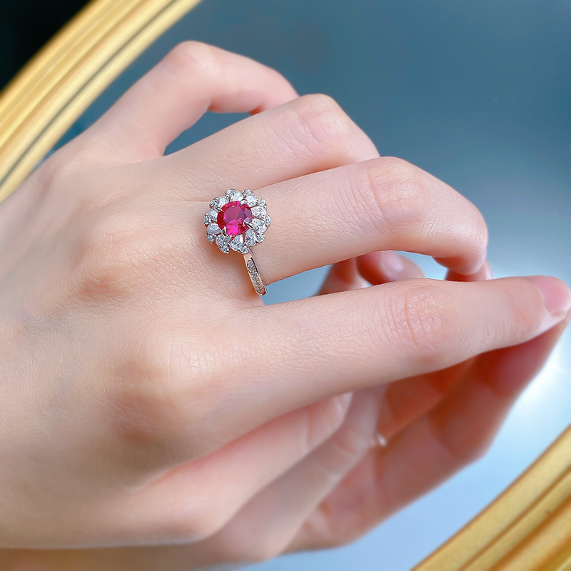 Choucong Handmade Wedding Rings Luxury Jewelry Genuine 100% 925 Sterling Silver Ruby Water Drop 6A Zircon Party Promise Women Princess Ring Lover Gift