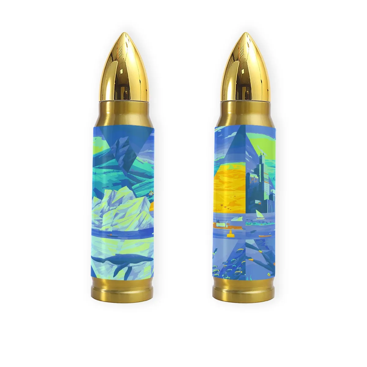 16oz Stainless Steel Tumbler, Custom Printed Travel Mug, Vacuum Insulated Cup for Hot & Cold Drinks, Fashion Modern Design