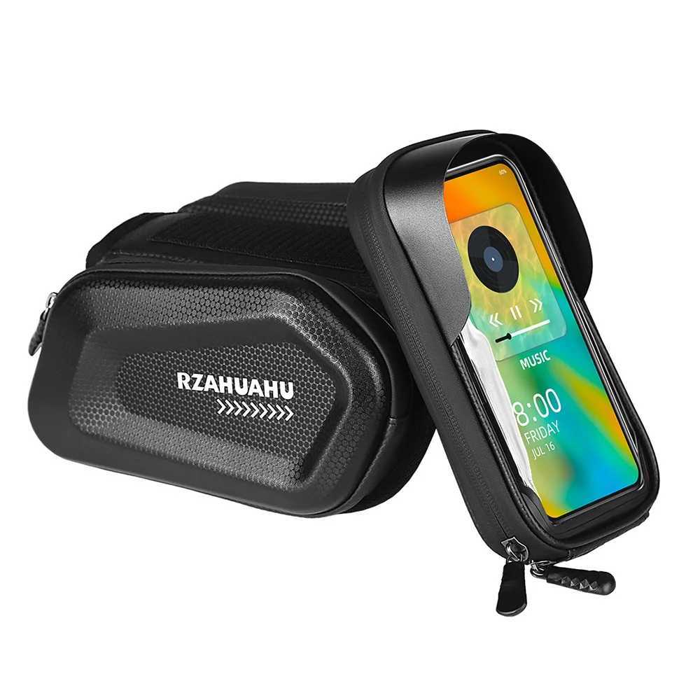 Bicycle Front Tube Bag with Touch Window Phone Holder Waterproof Hard Shell Cycling Storage Bag H251029