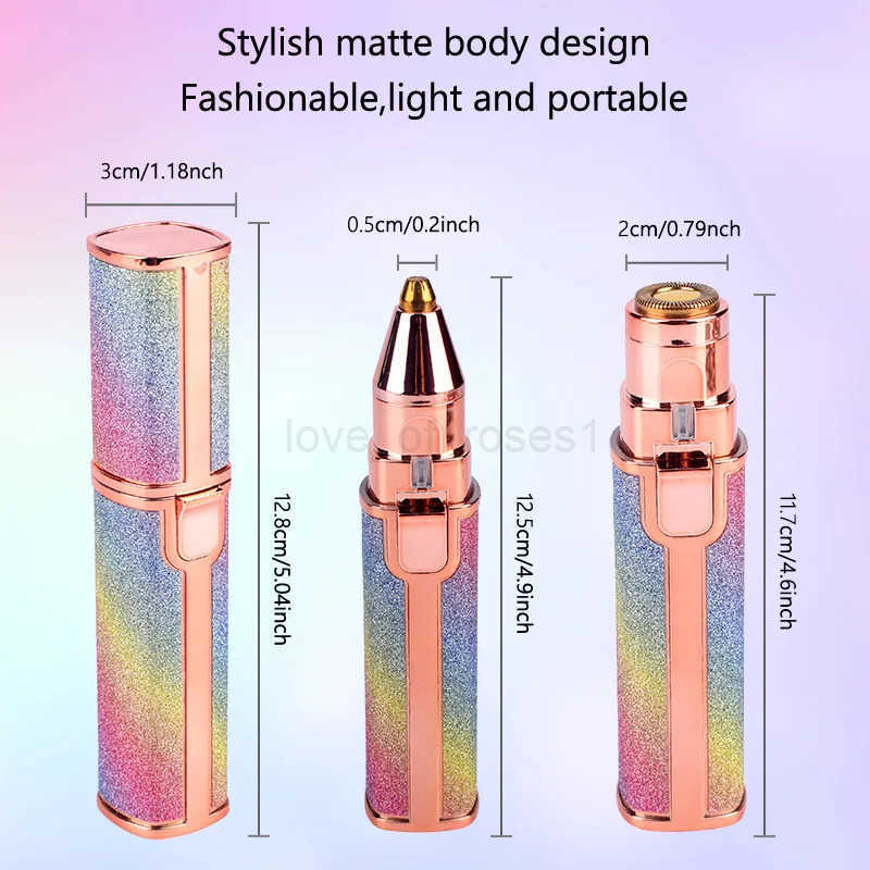 2 in 1 Rechargeable Electric Eyebrow Trimmer Lady Shaver Women Epilator Facial Hair Remover Pen Size Female Hair Shaving Razor Z251030