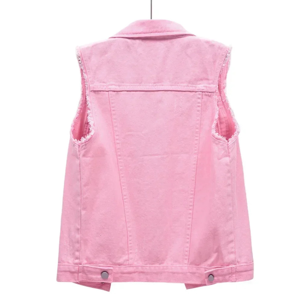 Coats Fashion Clothes Casual Vintage Elegant Sleeveless Denim Vest for Women Jacket Spring Streetwear Clothing Autumn 251027