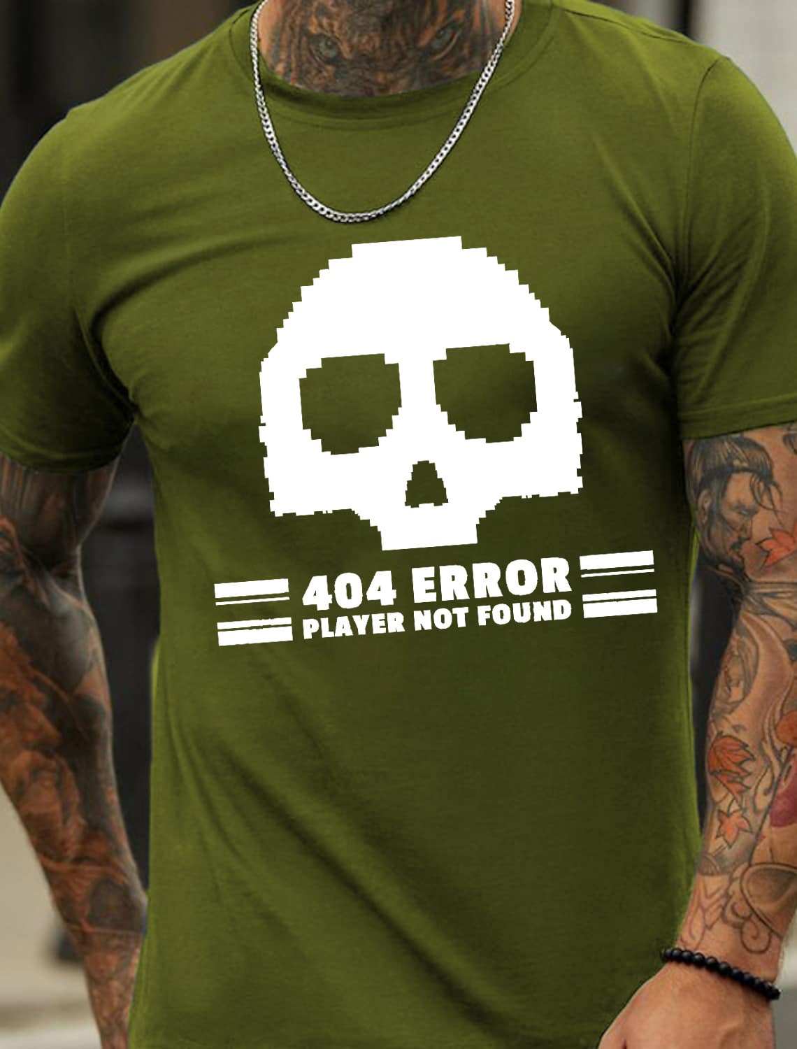 European and American Oversized Skeleton Print Men's Cotton Summer T-Shirt - TT7080