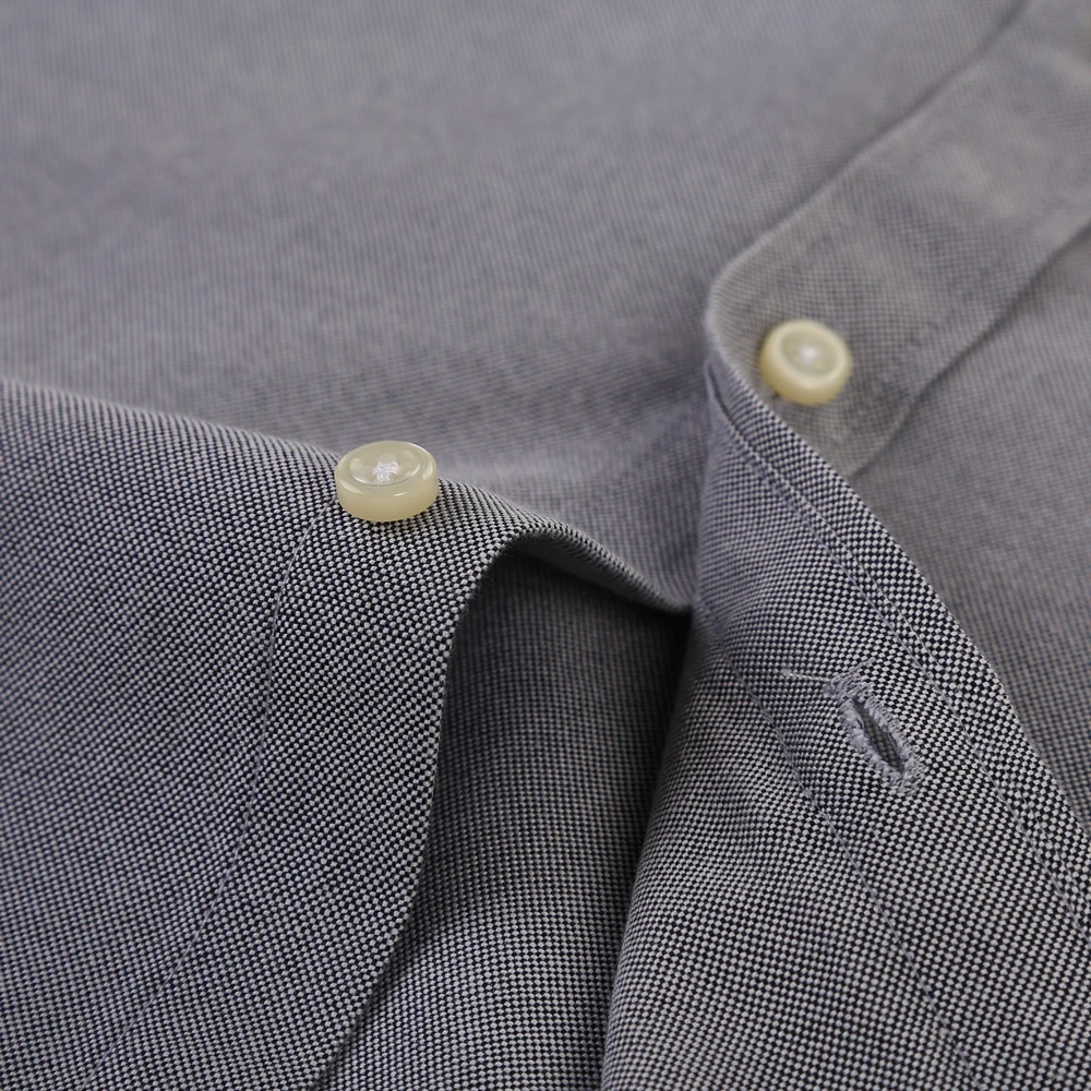 Mens Fashion Long Sleeve Oxford Work Shirt Single Patch Pocket Simple Design Embroidered Regularfit Casual Buttondown Shirts 251029