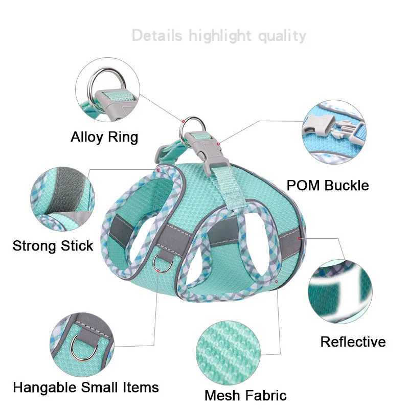 Breathable Dog Harness Pet Chest Rope Set Cat Harness Vest for Small Medium Dogs Puppy Outdoor Walking Leash Pug Dog Supplies J251129