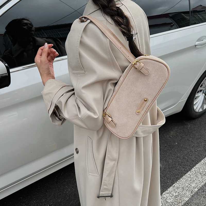 Designer bag LEFTSIDE Wen Faux Suede Shoder Bag 2025 Winter New Fi Underarm Bag Luxury Brand Designer Handbags and Purses Y251029